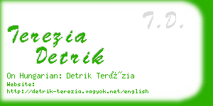 terezia detrik business card